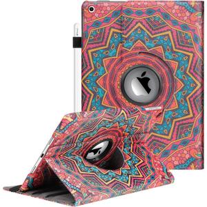 Disc Flower iPad 10.2 Case - 360 Rotating Cover for iPad (2019-2021), Sleep/Wake