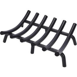 Fireplace Grate 17 Inch Solid Round Steel 3/4" Bar Heavy Duty Firewood Stove Log Holder Rack Grates Wrought Cast Iron Indoor Outdoor Camping Chimney Hearth Wood Burning Fireplace Accessories Tools