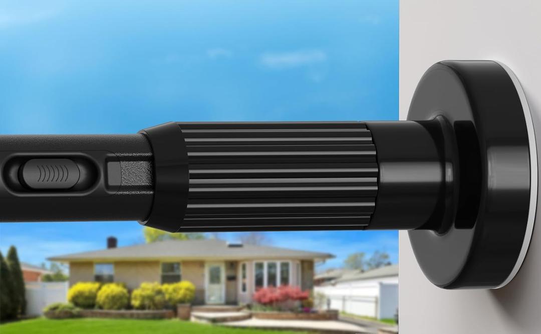 Extra Long Tension Rod 41-165inch Heavy Duty Tension Curtain Rods no Drilling Outdoor Curtain Rod for Patio, Windows, Shower, Doorway, Spring Rods Diameter 1.26inch Black