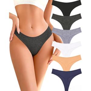READY TO LOVE Cotton Underwear for Women Pack Breathable Thongs for Women Sexy Stretch Soft Womens Panties Thong XS-XL