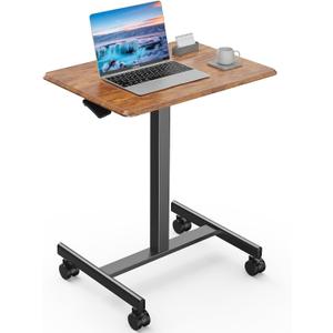 DUMOS Mobile Rolling Desk with Wheels Adjustable Height, 19 inch