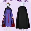 Queen Witch Costume Women Cosplay Dress Accessories Crown Cloak Belt Fairy Snow Robe Adult (X-Large, Purple)