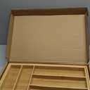 budu Silverware Drawer Organizer #18.5" Depth  Utensil Holder, Kitchen Drawer Organizers for Flatware, Cutlery  Perfect Utensil Organizer for Silverware & Other Kitchen Organization Tools & Storage (Bamboo - Natural)