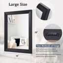 AAZZKANG Black Mirrors for Wall Rectangle Wood Framed Large 20"x16" Decorative Wall Mirror for Bedroom Bathroom Living Room Dressing Room Entryway
