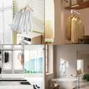 Sumnacon Stainless Steel Clothes Hanger Rack-Wall Mount Clothing Rack with Swing Arm, Sturdy Clothing Hanger Rack for Laundry Room Bedrooms Clothing Drying Rack with 5 Hooks, White