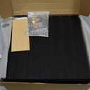 Large Felt Bulletin Board - Stylish Perfectly Sized 35" x 47" Cork Board Alternative for Office & Wall Decor  12 Customizable Adhesive Tiles w/Golden Pins are Perfect to Display Your Photos (Black)