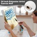 tonchean 24 inch Canvas Roll for Painting & Printing, 240GSM Waterproof Polyester Canvas Paper, 98.4ft x 23.6in Matte Finish Artist Roll for Inkjet, Oil, Photography - Durable & High-Resolution