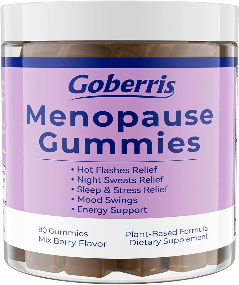 2 x Menopause Gummies, with Black Cohosh, Ashwagandha, Relief for Hot Flashes, Night Sweats, Mood Swings, Support Hormone Balance & Sleep, Hormone-Free, Sugar Free, Pectin, Mix Berry, 90