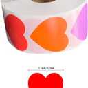 Color Heart Sticker Labels, 500 Pieces Heart Sticker 25mm Heartn Sticker Labels Rolls Writable Surface 8 Colors Choice Self Adhesive Labels for Calendar Planner Organization Decorations (Mixcolors)