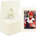 Golden State Art, Pack Of 50, 5x7 Paper Picture Frames With Easel, Photo Frame Cards White