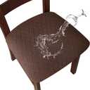 Genina Waterproof Seat Covers for Dining Room Chairs Covers Dining Chair Cover Kitchen Chair Covers (Chocolate, 6 Pcs)