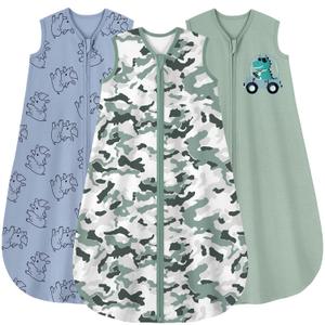 Yoofoss Baby Sleep Sack 18-24 Months Wearable Blanket for Babies 100% Organic Cotton 2-Way Zipper TOG 0.5 Toddler Sleeping Sack 3 Pack, Comfy Lightweight Sleep Sacks, XL
