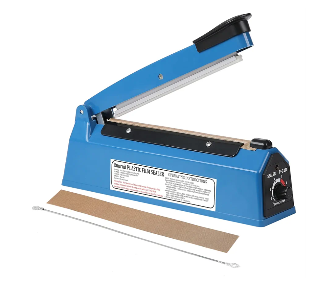 Impulse Heat Sealer Manual Bags Sealer Heat Sealing Machine 12 Inch Impulse Sealer Machine for Plastic Bags PE PP Bags with Extra Replace Element Grip