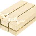 PATIKIL 8.3 x 1.5 x 0.9 Inch Jewelry Gift Box, 6 Pack Cardboard Paper Grid Rectangle Necklace Box with Foam Inserts Bowknot for Wedding Birthday Anniversary Proposal Festival, Cream