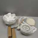 Ceramic Nonstick Cookware Set, Healthy,Non Toxic,17-Pieces Pots and Pans Set Removable Handles,Induction RV Kitchen Set,Stain & Scratch-resistant,Dishwasher/Oven Safe,PFAS/PFOA Free,Cream White