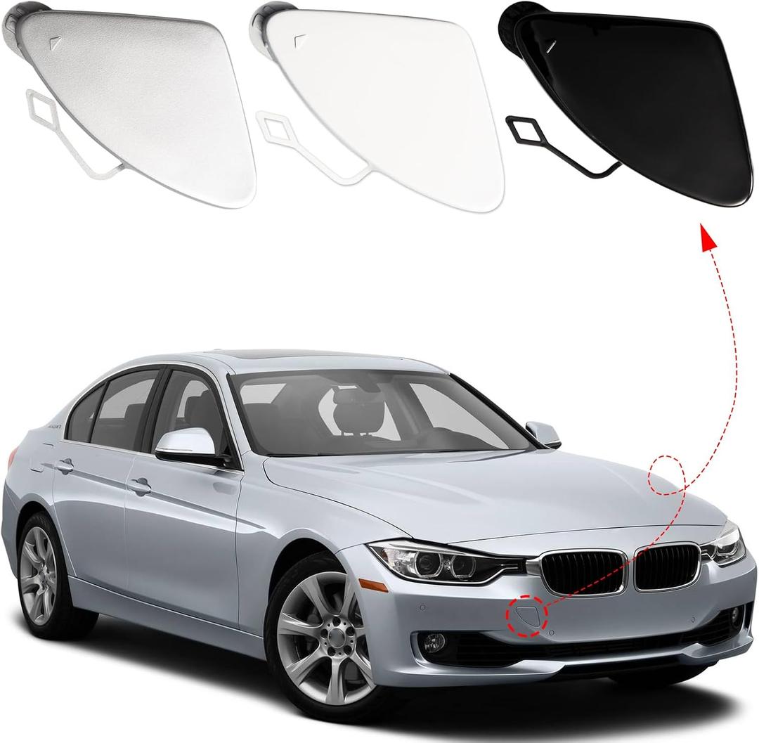 Front Bumper Tow Hook Cover Towing Eye Cap Fit for BMW F30 F31 3 Series 320i 328i 335i 2012 2013 2014 2015 51117293116 (Silver, Right Passenger Side)