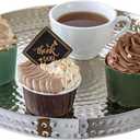 MyGift 11 Inch Silver Round Tray - Hammered Metal Serving Tray & Decorative Silver Platter for Vanity Display - Handcrafted in India