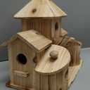 Bird Houses for Outside, Wooden 6 Hole Bird House Room for Multiple Birds, Outdoors Hanging Birdhouse Nesting Box for Garden, Bird Hotel for Wren Chickadee Sparrow