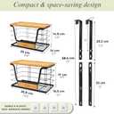 Over-the-Door Trash Bag Holder, Organizer and Dispenser, Stackable 2-Baskets with Heavy-Duty Hooks, 22 lbs Capacity, Carbon Steel, Bonus Adhesive Mounts, Multiuse Kitchen and Home Organizer