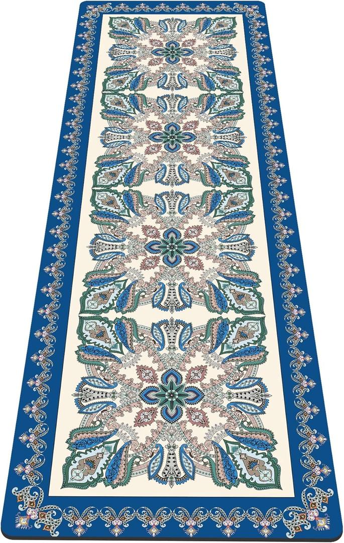 nuveti Yoga Mat Print Extra Thick TPE Non Slip Fitness Exercise Mat with Carrying Bag,72"x24" Extra Thick 6MM Exercise & Workout Mat for Yoga, Pilates Fitness and Floor Exercises (OSDT2)