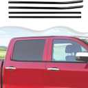 Polished Stainless Steel Chrome Window Sill Trims Compatible with 2014-2018 Chevy Silverado & for GMC Sierra Black Outer Window Sills Trims Accessories Exterior 4ps