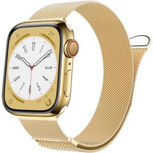 MARGE PLUS Compatible with Apple Watch Band Series 10, Ultra 2, SE, Ultra 9 8 7 6 5 4 Women and Men, Stainless Steel Mesh Loop Magnetic Clasp Replacement for iWatch Bands 44mm 45mm 46mm 49mm Gold