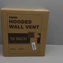HG Power 10 Inch Hooded Wall Vent with Mesh Screen and Damper, Galvanized Steel Exhaust Vent, for Wall, Kitchen, Range Hood Air Ventilation, HVAC Duct Air Exhaust, Black