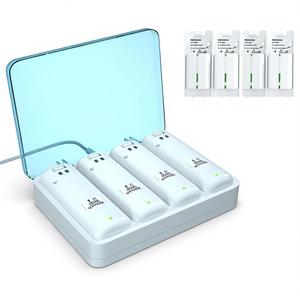 Rechargeable 4 Pack Battery Pack for Wii/Wii U Remote Controller, 2800mAh Replacement Batteries and 4 Ports Charger Station for Wii/Wii U Remote Controller Battery Pack,wii Remote Charger