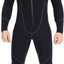 Wetsuits Men's Ultra Stretch 7Mm Neoprene Wetsuit, Winter Warm Front Zip Full Body Diving Suit for Snorkeling Scuba Diving Swimming Surfing, Large