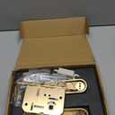 Gold Pocket Door Lock and Pull Handle - 2-in-1 Privacy Lock for Bedroom, Bathroom, Office | No Keyhole, Hidden Screws, Fits 1-3/8 to 1-3/4 Inch Solid Wood Doors