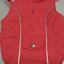 Malier Dog Winter Coat, Windproof Dog Cold Weather Coats with Real Pocket, Winter Extra Warm Pet Coat Fleece Jacket Reflective Clothes for Small Medium Large Dogs and Puppy (Red, Medium)