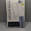 Stone Bath Mat Diatomaceous Earth Shower Mat Non-Slip Super Absorbent Diatomite Stone Mats for Bathroom Floor/Ktichen Cuonter Quick-Drying Easy to Clean (24''*16''White)