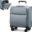 Hanke 16 Inch Underseat Carry On Luggage with Spinner Wheels for Airline, Small Softside TSA Approved Luggage Lightweight Rolling Suitcases Under Seat Travel Carry-On Bag(Grey)