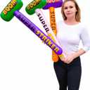 Colorful Super Striker Boom Mallet Inflate (About 33") Vinyl Inflatable Big Bopper Hammer for Play Fights for Kids and Adults (Super Striker, 3 Pack, ALLCOLORS)
