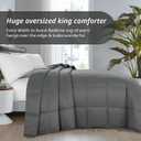 HOMBYS Alaskan King Comforter 132x120, Lightweight Quilted Down Alternative Duvet Insert for All Season, Grey,8 Corner Tabs