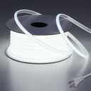 AC 110V COB LED Strip Lights Outdoor Waterproof 65.6ft, 6000K Cool White Super Bright 200W CRI 90+ LED Rope Light, IP65 Flexible Cuttable, for Bedroom Garden Commercial House