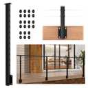 Side Mount Cable Railing Post 36" (Post Body 44"), Level Drilled Space-Saving Rail Post with 11 Holes, Stainless Steel Fascia Mount Cable Railing Kit System, Black Indoor Outdoor Deck Post (Level Post-1 Pack)