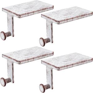 Landhoow Christmas Stocking Holder Christmas Stocking Hanger for Mantel Heavy Duty Xmas Hook with Non Slip Protective Pad Mantel Hook for Mantle Fireplace Home Shelf(White,4 Pcs)