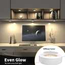 WOBANE Hardwired Under Cabinet Lights,Linkable LED Puck Lighting with Switch,DIY Under Counter Light for Kitchen,Showcase,Bookcase,Recessed&Wall Plug in,Natural White 4000K,120V,Set of 3