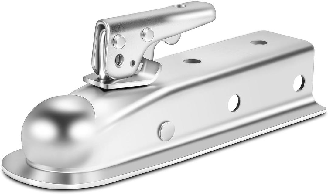 METOWARE Straight Trailer Tongue Coupler for 2" Ball, 2" Channel Width Trailer Coupler 3,500LBS