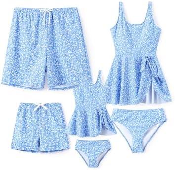 PATPAT Family Matching Swimwear Floral Pattern Tankini Swimsuits and Swim Trunks M