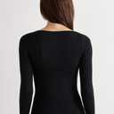 Intimissimi Woman's Sheer Boat Neck Modal Cashmere Ultralight Top (Black, S)