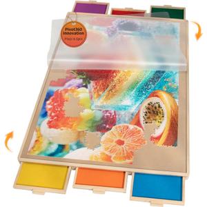 Join&Joy 2000 Piece Puzzle Board Pro, with 6 Drawers & Cover, 40" x 29", Sort-Wise Colorful Felt Drawers, Wooden Jigsaw Puzzle Board, Birthday Gifts for Mom (Multicolor)