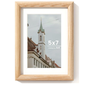 Axeman 6x8 Wood Frame - 6 x 8 Picture Frame with Real Glass - 6 x 8 Photo Frame with Mat for 5x7 - Natural Ash Wood Frame for Tabletop or Wall Mount Display