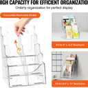 VEVOR Acrylic Brochure Holder 8.5 x 11 inch, 4-Tier Clear Acrylic Literature Display Stand, Plastic Literature Organizer Flyer Stand & Removable Divider for Office Exhibition, Countertop or Wall Mount