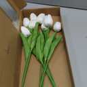 20pcs White Tulips Artificial Flowers 13 Inch Real Touch PU Fake Flowers Fake Tulips for Mother's Day Easter in Home Wedding Office Party Table Decoration