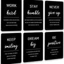 Drsoum Inspirational Office Wall Sign Decor - Motivational Quotes for Living Room - Encouraging Metal Sign for Bedroom - Sayings for Wall Decor - 12 x 8 Inch Set of 6