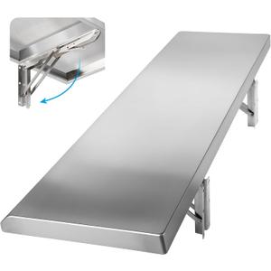 Folding Concession Shelf 48" x 12", Stainless Steel Drop Down Folding Serving Food Serving Stand for Concession Windows