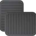 Silicone Trivets for Hot Dishes, Pots & Pans, Hot Pads for Kitchen, Trivets for Quartz Countertops, Hot Pads Silicone Mats for Kitchen Counter,Pot Holders Trivet Mat Set 2, Dark Grey