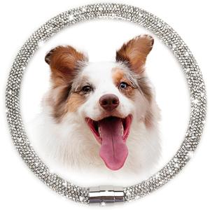Suavifurri Diamond Collar for Dogs Diamond Dog Dollar with Full Rhinestones Design Dog Necklace Pet Jewelry for Medium Large Dogs 12 inch